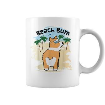 Funny Corgi Dog Beach Bum T Coffee Mug | Mazezy