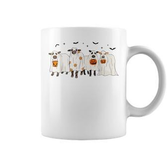 Cow Ghost Halloween Farmer Trick Or Treat Cow Lover Coffee Mug - Seseable