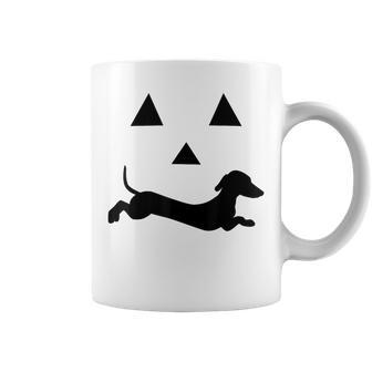 Dachshund Jack O Lantern Pumpkin Face For Halloween Coffee Mug - Monsterry CA