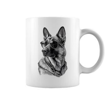 Funny German Shepherd Pet Sunglasses Dog Coffee Mug - Seseable