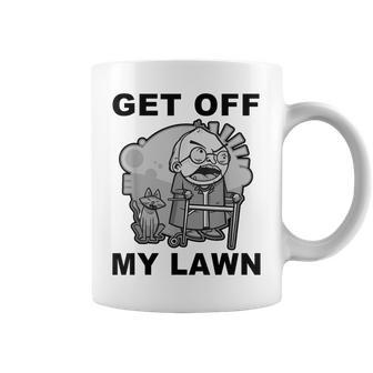 Funny Grumpy Old Man Get Of My Lawn Coffee Mug | Mazezy