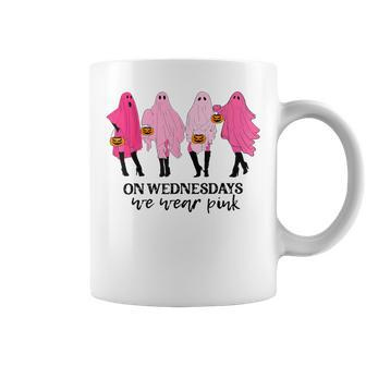 Halloween On Wednesday We Wear Pink Ghost Coffee Mug