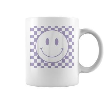 Funny Happy Face Checkered Pattern Smile Face Meme Coffee Mug - Thegiftio UK