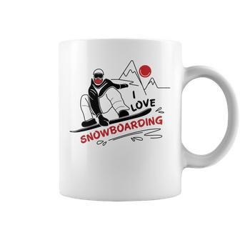 Funny I Love Snowboarding Snow Lovers Gift Snowboarding Funny Gifts Coffee Mug | Mazezy