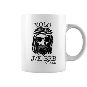Funny Jesus Easter Yolo Jk Brb Texting Texting Funny Gifts Coffee Mug | Mazezy