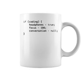 Funny Joke Programming Computer If Coding Headphones Focus Coffee Mug | Mazezy