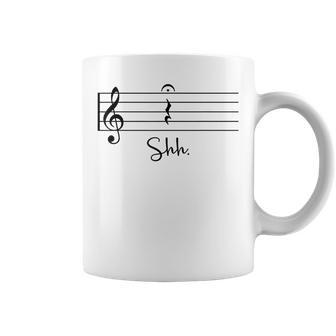 Music Notes Shh Quarter Fermata Teacher Coffee Mug | Mazezy