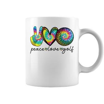 Funny Peace Love Golf Tie Dye Golf Lovers Golfer Golfing Coffee Mug - Seseable
