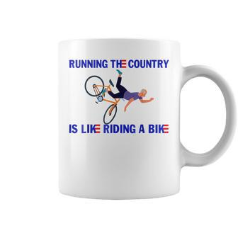 Funny Running The Country Is Like Riding A Bike Running Funny Gifts Coffee Mug | Mazezy