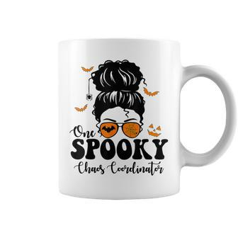 Spooky Chaos Coordinator Messy Bun Halloween Coffee Mug - Seseable
