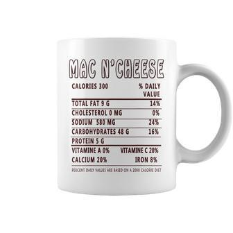 Funny Thanksgiving Christmas Mac N Cheese Nutritional Facts Thanksgiving Funny Gifts Coffee Mug | Mazezy