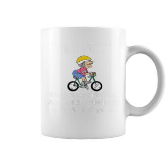 Never Underestimate An Old Lady On A Bicycle Coffee Mug - Seseable