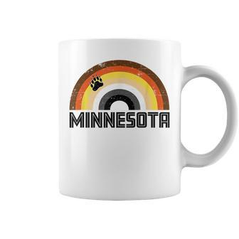 Gay Bear Minnesota Rainbow Pride Vintage Distressed Coffee Mug | Mazezy
