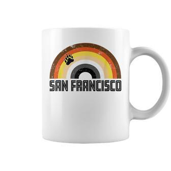 Gay Bear San Francisco Rainbow Pride Vintage Distressed Coffee Mug | Mazezy