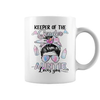 Gender Reveal Keeper Of The Gender Auntie Loves You Coffee Mug - Seseable