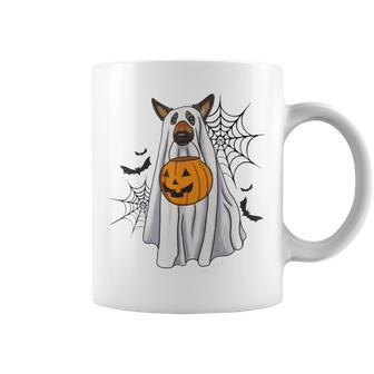 German Shepherd Ghost Halloween Pumpkin For Dog Lover Coffee Mug - Seseable