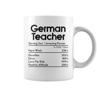 German Teacher Nutrition Facts Teachers Funny Gift Coffee Mug | Mazezy