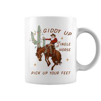 Giddy Up Jingle Horse Pick Up Your Feet Cowboy Santa Xmas Coffee Mug | Mazezy CA