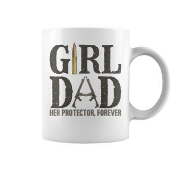 Girl Dad Her Protector Forever Father Of Girls Daughter Coffee Mug | Mazezy
