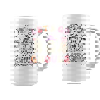 Lets Go Ghouls Retro Halloween Ghost Toddler Girl Coffee Mug - Seseable