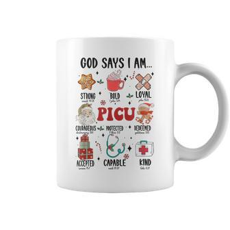 God Says I Am Picu Pediatric Intensive Care Unit Xmas Picu Coffee Mug - Thegiftio UK