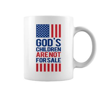 Gods Children Are Not For Sale Jesus Christian Usa Flag Usa Funny Gifts Coffee Mug | Mazezy