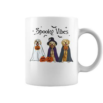 Golden Retriever Ghost Dogs Halloween Dog Witch Spooky Vibes Coffee Mug - Seseable