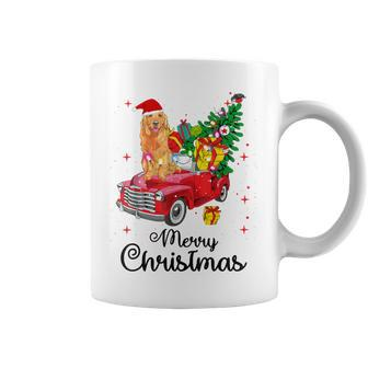 Golden Retriever Ride Red Truck Christmas Pajama Coffee Mug - Thegiftio UK