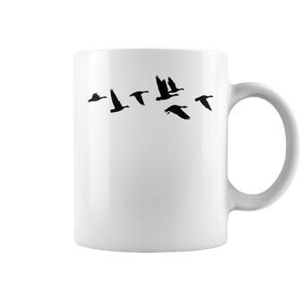 Goose Geese Formation Flock Of Birds Bird Swarm Freedom Coffee Mug | Mazezy