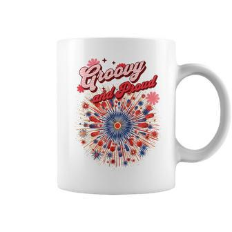 Groovy And Proud Fireworkds And Flowers Design Coffee Mug | Mazezy