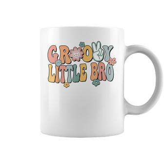 Groovy Little Bro Retro Brother Matching Family 1St Birthday Coffee Mug | Mazezy CA