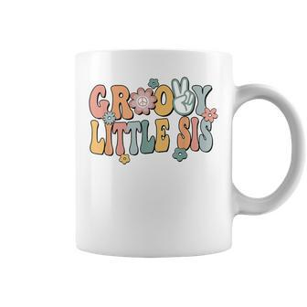 Groovy Little Sis Retro Sister Matching Family 1St Birthday Coffee Mug | Mazezy DE
