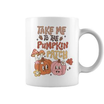 Groovy Take Me To The Pumpkin Patch Autumn Fall Thanksgiving Coffee Mug - Thegiftio UK