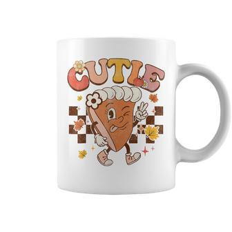 Groovy Retro Pumpkin Pie Cutie Thanksgiving Pie Dinner Coffee Mug - Seseable
