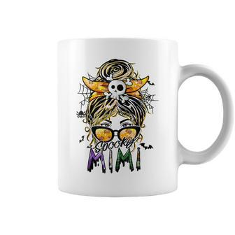 Groovy Spooky Mimi Messy Bun Witch Mom Halloween Coffee Mug | Mazezy AU