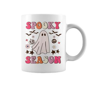 Groovy Spooky Season Cute Ghost Pumpkin Halloween Boys Girls Coffee Mug - Monsterry DE