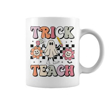 Groovy Teacher Halloween Trick Or Teach Ghost Spooky Season Coffee Mug - Thegiftio UK