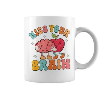 Groovy Teacher Kiss Your Brain Teachers Love Brains Coffee Mug - Seseable
