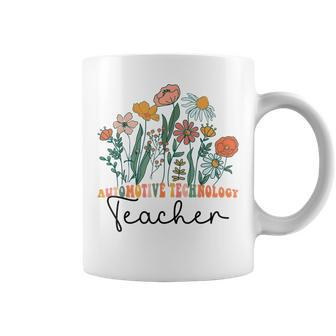 Groovy Wildflower Automotive Technology Teacher Coffee Mug | Mazezy