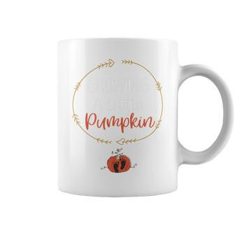 Growing A Little Pumpkin Face Pregnancy Announcement Coffee Mug | Mazezy