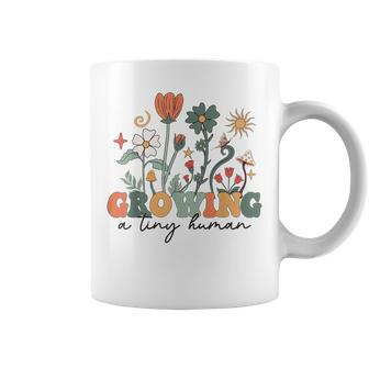 Growing A Tiny Human Floral Flowers Pregnancy Coffee Mug - Seseable