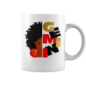 Half Face Gemini Black Queen Birthday Funny Gift Zodiac Coffee Mug | Mazezy