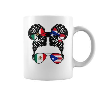 Half Mexican Half Puerto Rican Girl Mexico Kids Heritage Coffee Mug - Seseable