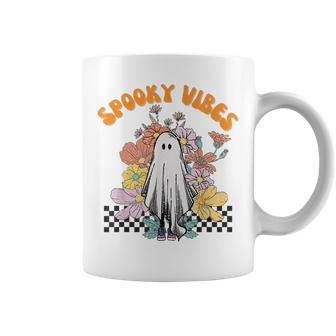 Halloween Costume Spooky Vibes Little Floral Girl Ghost Halloween Coffee Mug | Mazezy