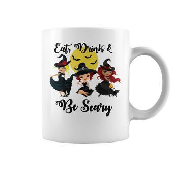 Halloween Eat Drink & Be Scary Sexy Witches Retro Vintage Halloween Funny Gifts Coffee Mug | Mazezy
