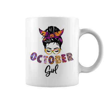 Halloween Messy Bun October Girl Birthday Coffee Mug - Monsterry UK
