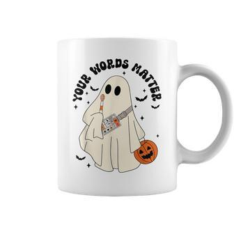 Halloween Speech Therapy Your Words Matter Ghost Slp Coffee Mug - Monsterry AU