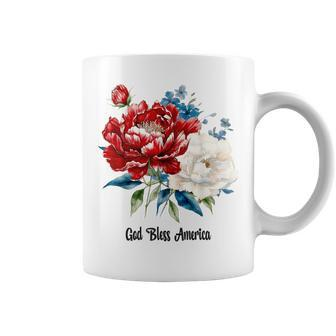 Happy 4Th Of July For Women God Bless America Red Whi Coffee Mug | Mazezy