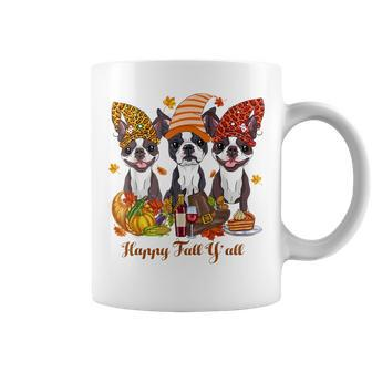 Happy Fall Ya'll Boston Terrier Dog Lover Halloween Halloween Coffee Mug | Mazezy