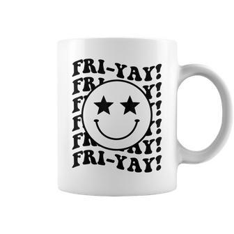 Happy Fri-Yay Black Smile Friday Lovers Fun Teacher Nurse Coffee Mug - Seseable